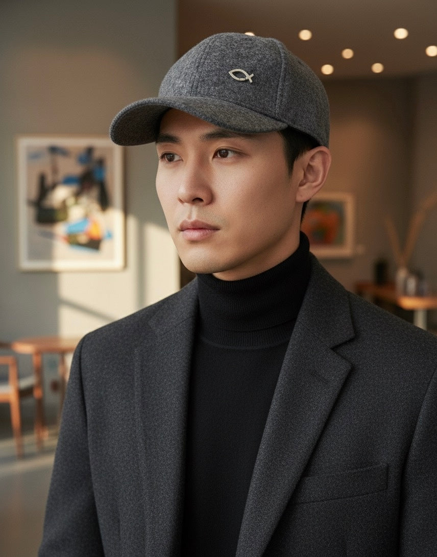 Cappello Regolabile Unisex in Lana con Logo Halibut